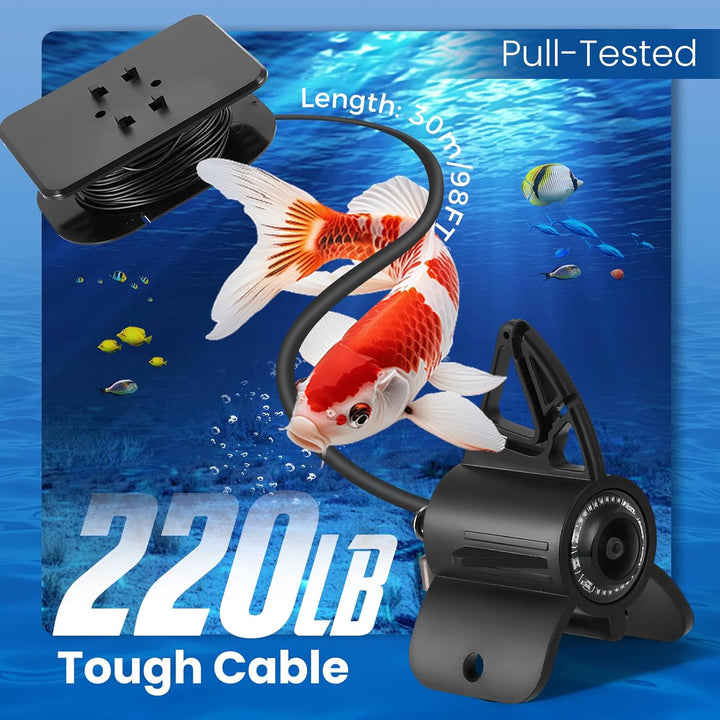 Unterwasserkamera für Angeln, Fishfinder mit 4,3" IPS-Bildschirm & 30m Kabel, Nachtsicht-Infrarot, W