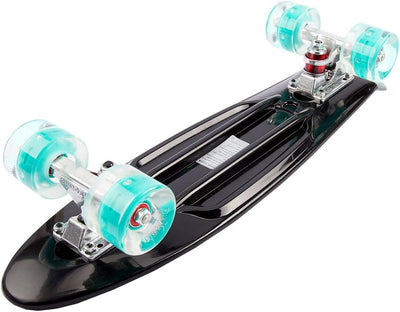 FunTomia 57cm Mini-Cruiser Board Skateboard mit oder ohne LED Leuchtrollen inkl. Aluminium Truck, AB