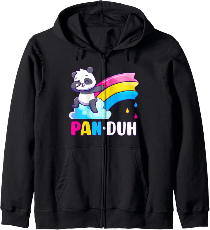 Pansexueller Panda mit Regenbogen, pansexuelle Flaggenfarben Kapuzenjacke