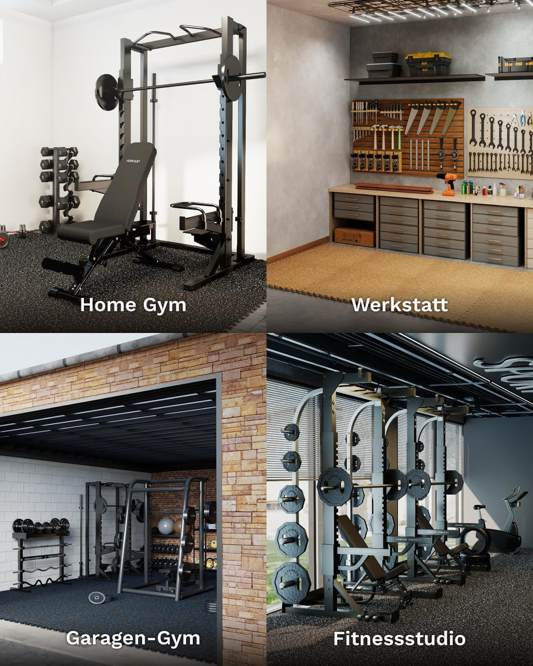 AIRHOP 12 Matten 60x60x1,4cm Extra Dicke Robuste Gummierte, rutschfeste Puzzlematte, Geeignet Für Fi