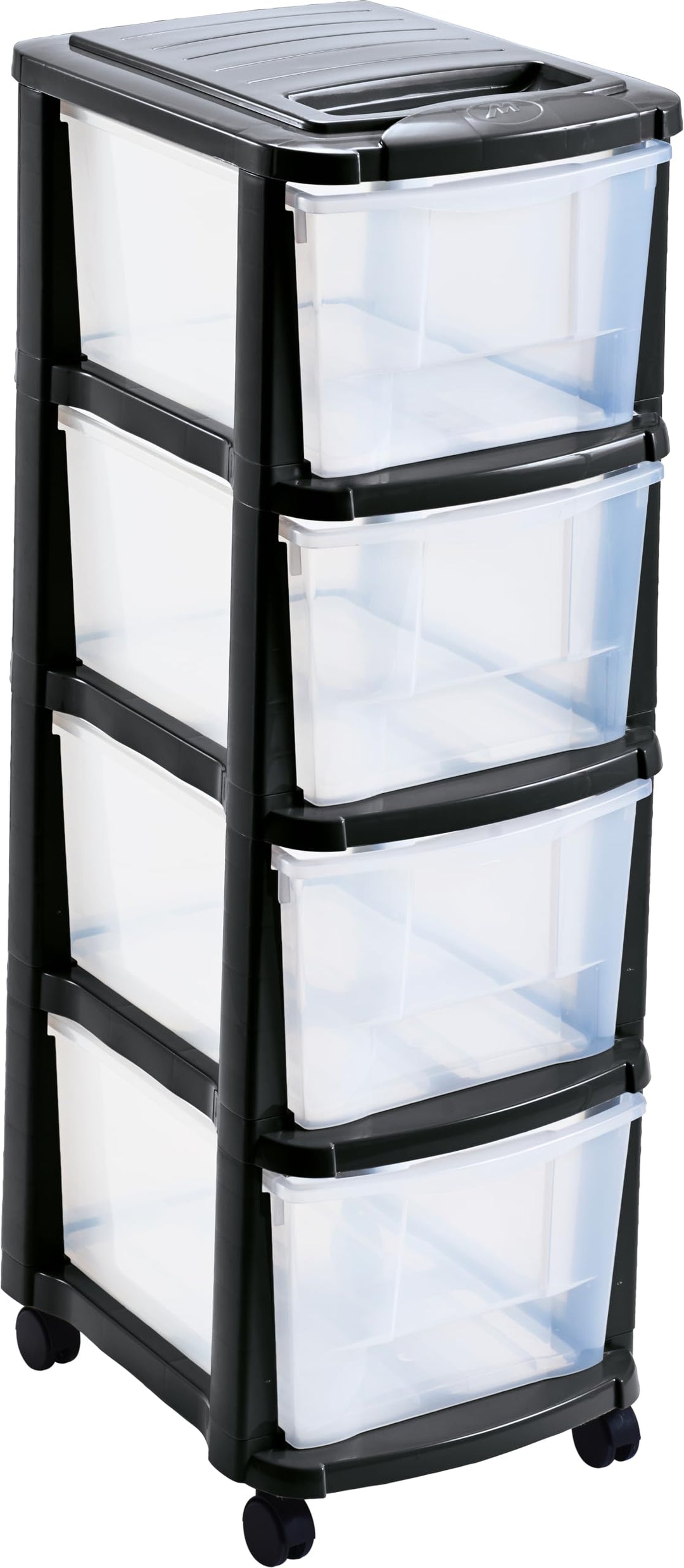 M-Home Rollcontainer Schubladenrollwagen PLS6241 Rollcontainer Schubladenschrank Kunststoff, mit 4 S
