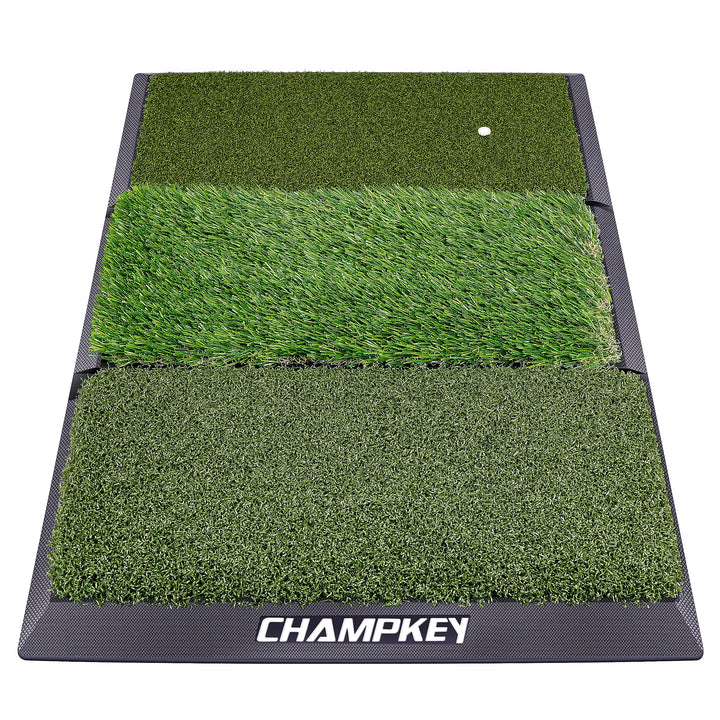 CHAMPKEY Professionelle Tri-Turf-Golfschlagmatte, robuste Gummi-Unterseite, ideal für Indoor- und Ou