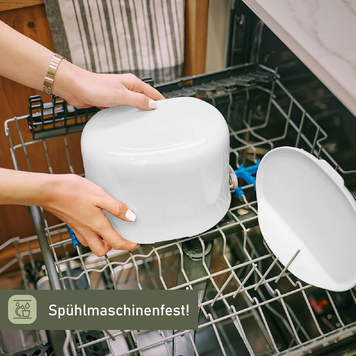 Lemodo Organko Daily cremeweiss, Biomülleimer Küche 3,3 l – formschöner Komposteimer aus recyceltem