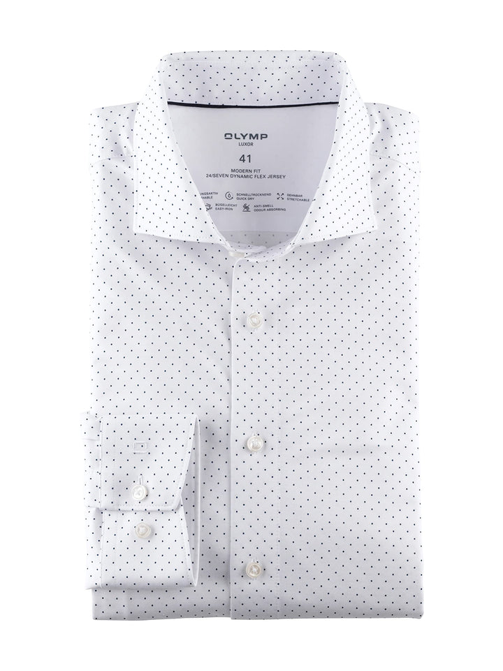 OLYMP Herren Businesshemd Langarm Luxor 24/Seven,modern fit,Kent-Kragen 37 Weiss 00, 37 Weiss 00