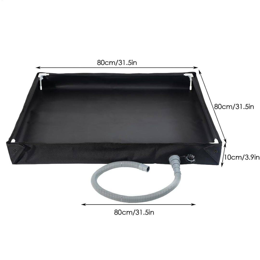 Portable Shower Base, Spacious Bath Panel, Waterproof Camping Shower Pan with Drain Hose for Indoor,
