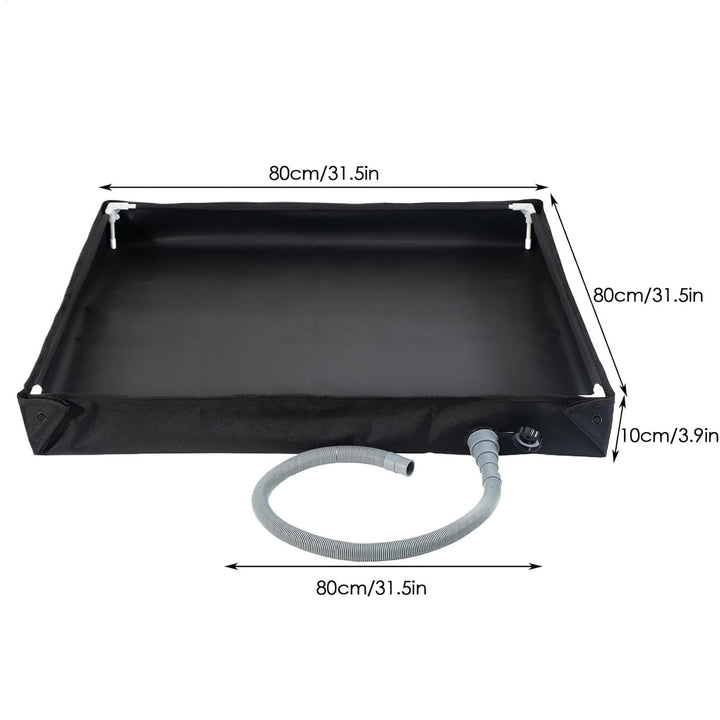 Portable Shower Base, Spacious Bath Panel, Waterproof Camping Shower Pan with Drain Hose for Indoor,