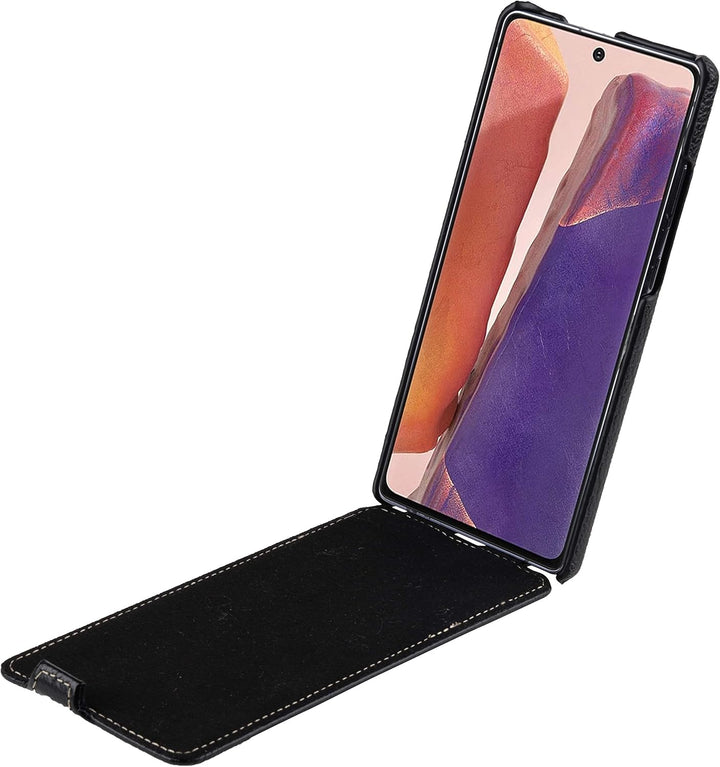STILGUT UltraSlim kompatibel mit Samsung Galaxy Note 20 Hülle aus Leder - Samsung Note 20 Flip Case,