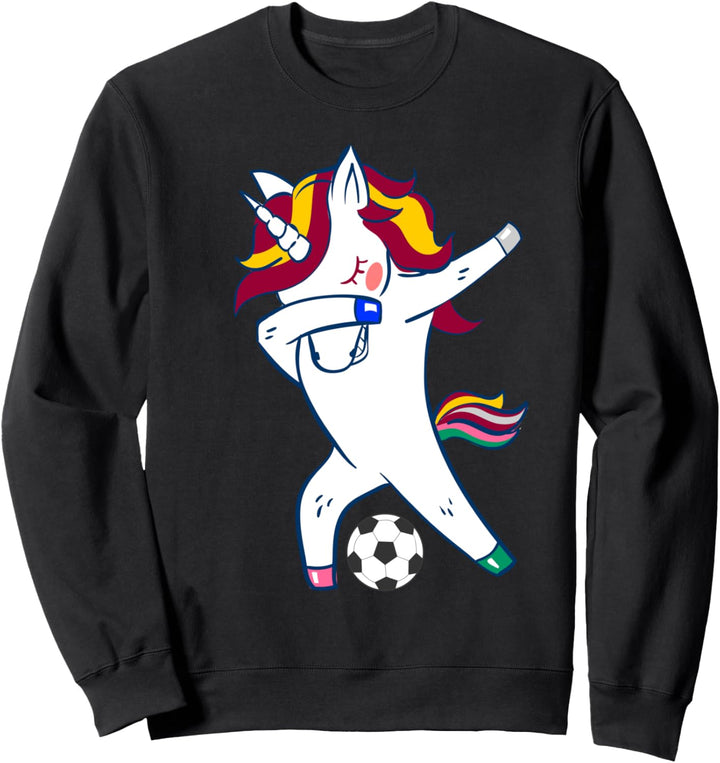 Spanish Flag Football Player Gift Fun Dabbing Soccer Unicorn Sweatshirt