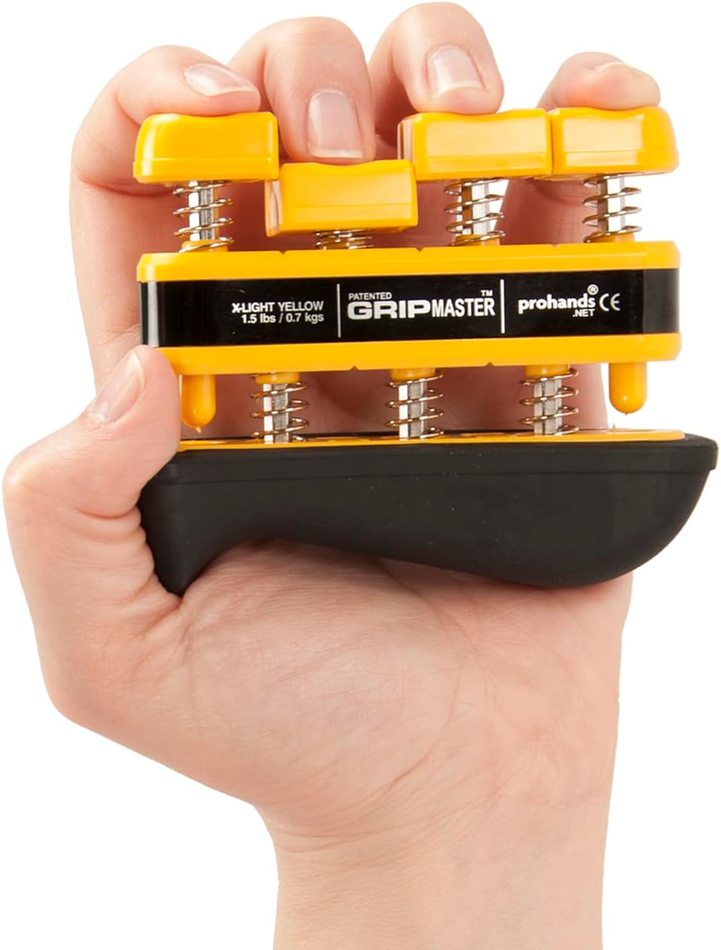 PROHANDS Gripmaster Handtrainer, Fingertrainer (Handgriffstärker), federbelastet, Finger-Kolben-Syst