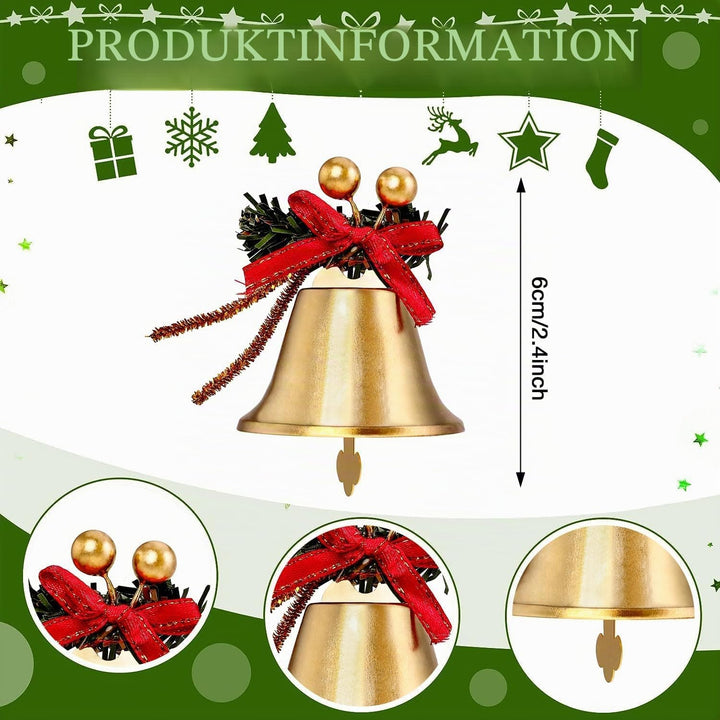 Weihnachtsglocke Anhänger, 6 Stück Weihnachtsbaum Glocken, Glöckchen Vintage, Weihnachtsdeko zum Auf