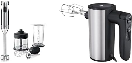 WMF Lineo Edelstab Stabmixer 4 in 1: Pürierstab, Schneebesen, 700 Watt, inkl. Mixbehälter (1l), silb