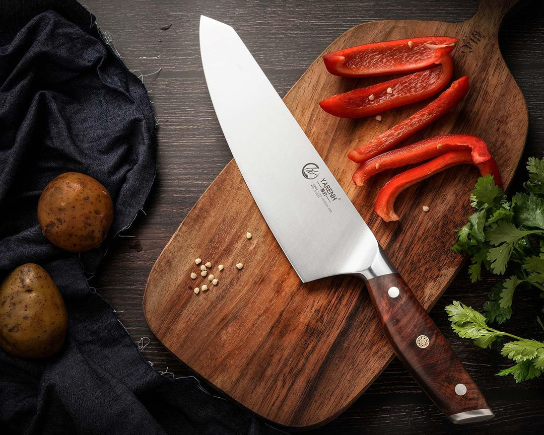 YARENH Kochmesser aus Rostfreiem Stahl, Profi Chefmesser - Scharfe und Langlebige Klinge, 20 cm Klin