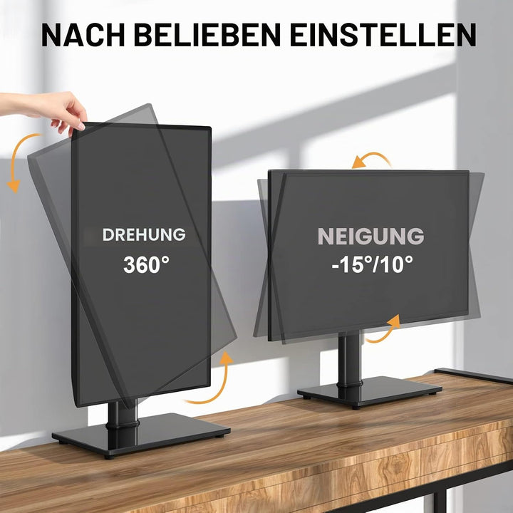 RFIVER Monitor Ständer Freistehend Halterung für 13-32 Zoll Bildschirm - Monitorständer Höhenverstel