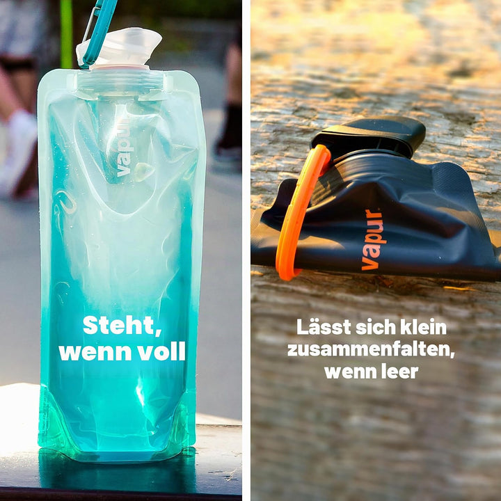 Vapur Eclipse Trinkflasche aus Kunststoff, wiederverwendbar, zusammenfaltbar/zusammenrollbar 1 Liter