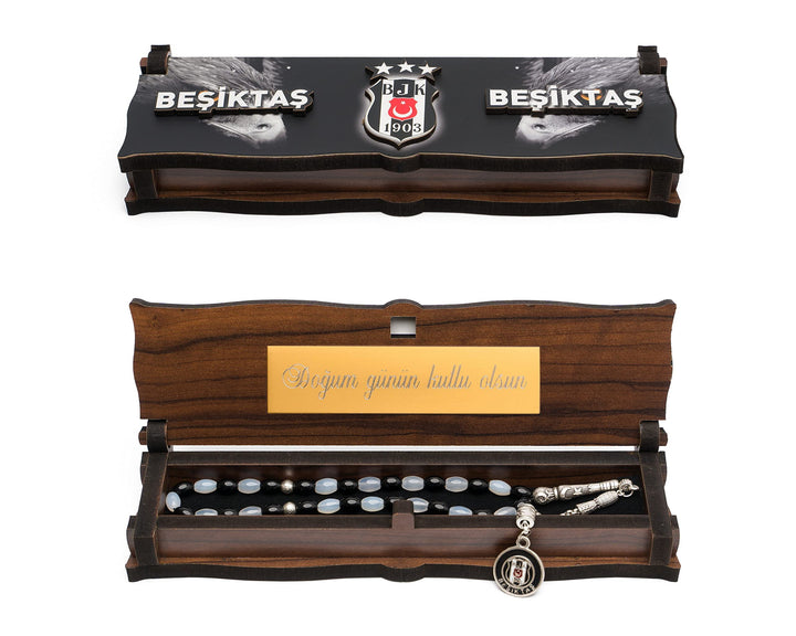 Gök-Türk Box Schatulle MIT Gravur aus Holz Handgemacht &amp; Tesbih Gebetskette &