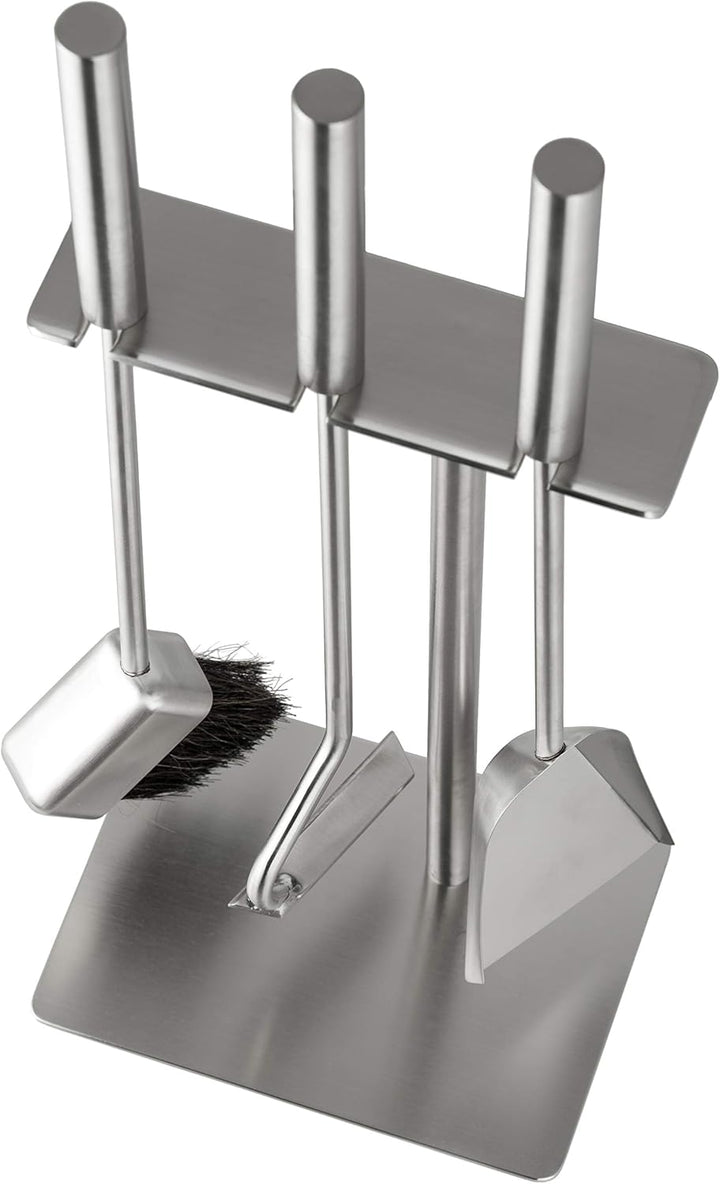 HANSA Premium Kaminwerkzeuge Set (3 Teile) SS Edelstahl Vierkantaufhänger Modern, Feuerwerkzeuge Beg