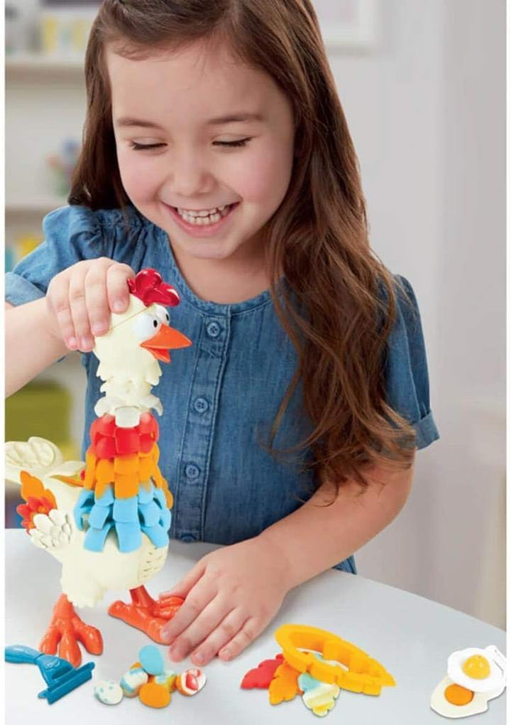 Play-Doh E6647 Animal Crew Cluck-a-Dee Verrücktes Huhn, Bauernhof-Spielset mit 4 Farben Knete, Verrü