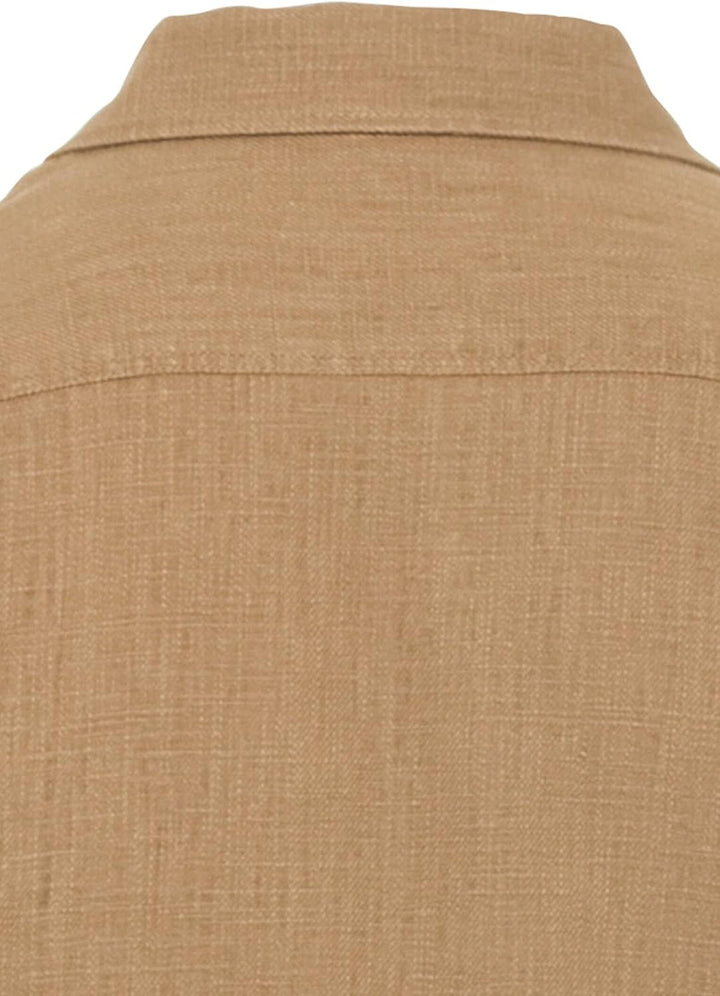 camel active Herren Overshirt aus einem Leinen-Baumwollmix S Braun, S Braun