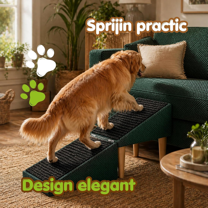 Outentin Hundetreppe Klappbar – rutschfeste Hunderampe & Weiche Haustiertreppe für Kleine & Grosse H
