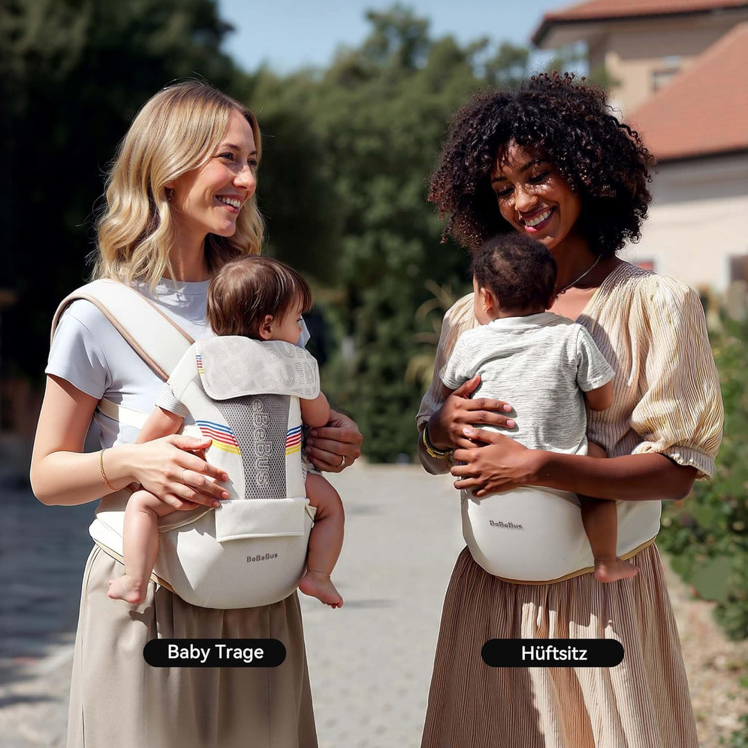 Babytrage mit Hüftkissen, 2-in-1 Verstellbar &amp; Abnehmbar, Atmungsaktiv &amp; Einfach zu Tragende Tragehi