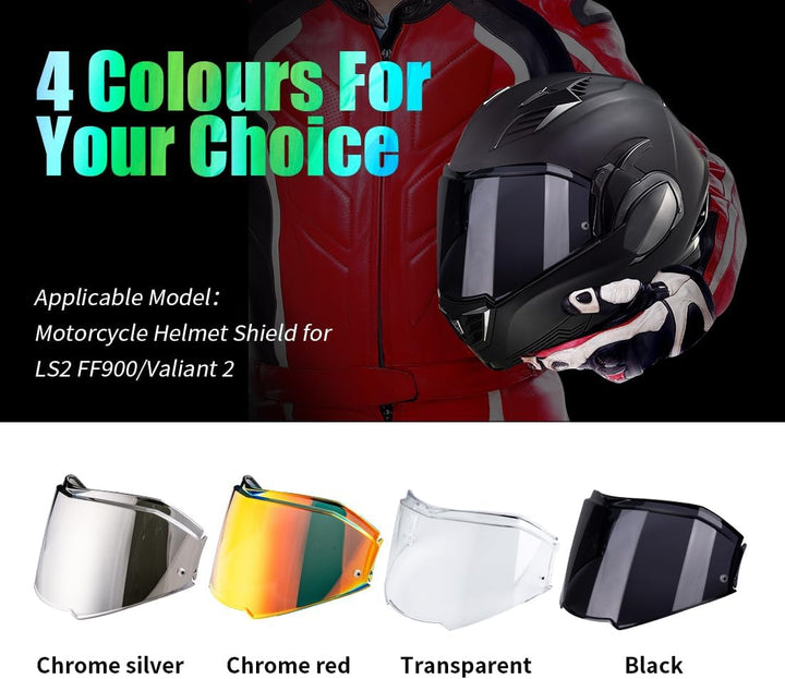 Helmvisier für LS2 FF900/ Valiant II,Motorradhelm Visier,Motorrad Wind Schild Helm Objektiv Visier,V