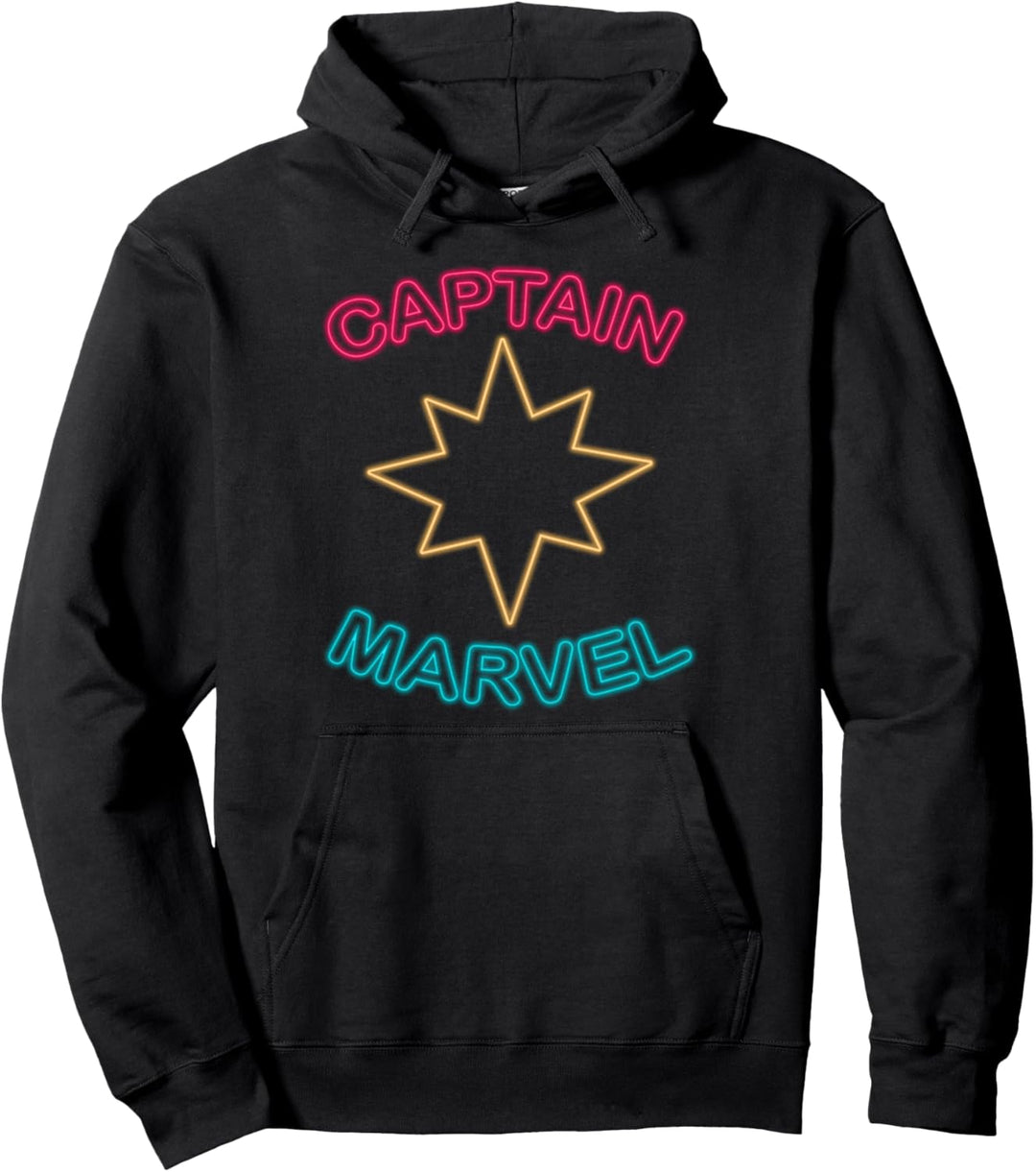 Marvel Captain Marvel Movie Neon Logo Pullover Hoodie