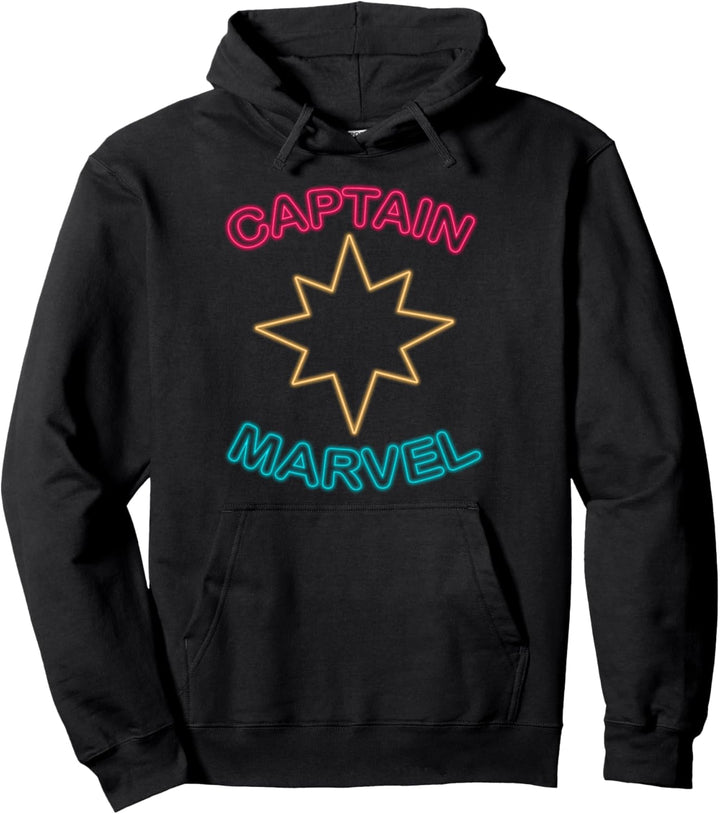 Marvel Captain Marvel Movie Neon Logo Pullover Hoodie