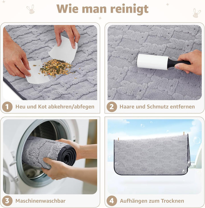 60x45cm Pipipads für Meerschweinchen & Pipi Matte für Kaninchen - Waschbare, saugstarke Unterlage mi
