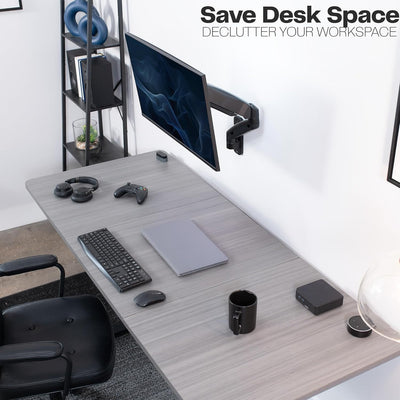 VIVO MOUNT-V001G Höhenverstellbare, pneumatische, verlängerte Arm, Einzel-Monitorwandhalterung, voll