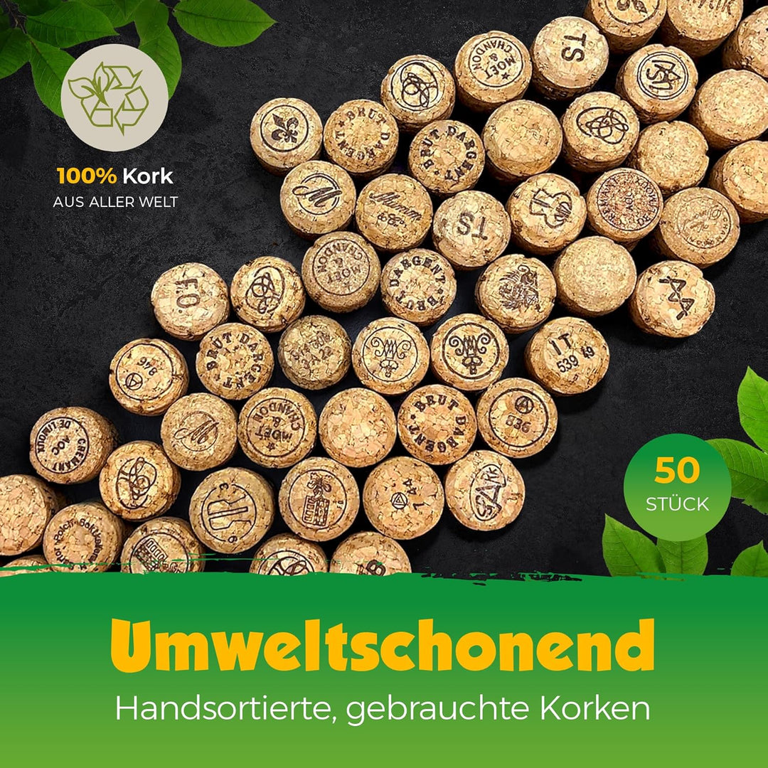 Sekt-Korken/Champagnerverschluss, gebraucht | Deko Hochzeit Basteln Kreationen, 50 Stück