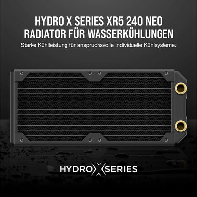 Corsair Hydro X Series XR5 240 mm NEO Radiator für Wasserkühlung – Kupferkanäle – Optimiert für Gerä