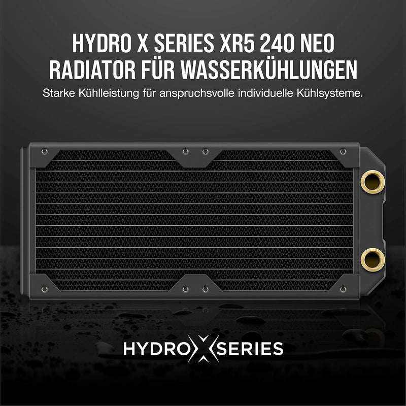 Corsair Hydro X Series XR5 240 mm NEO Radiator für Wasserkühlung – Kupferkanäle – Optimiert für Gerä