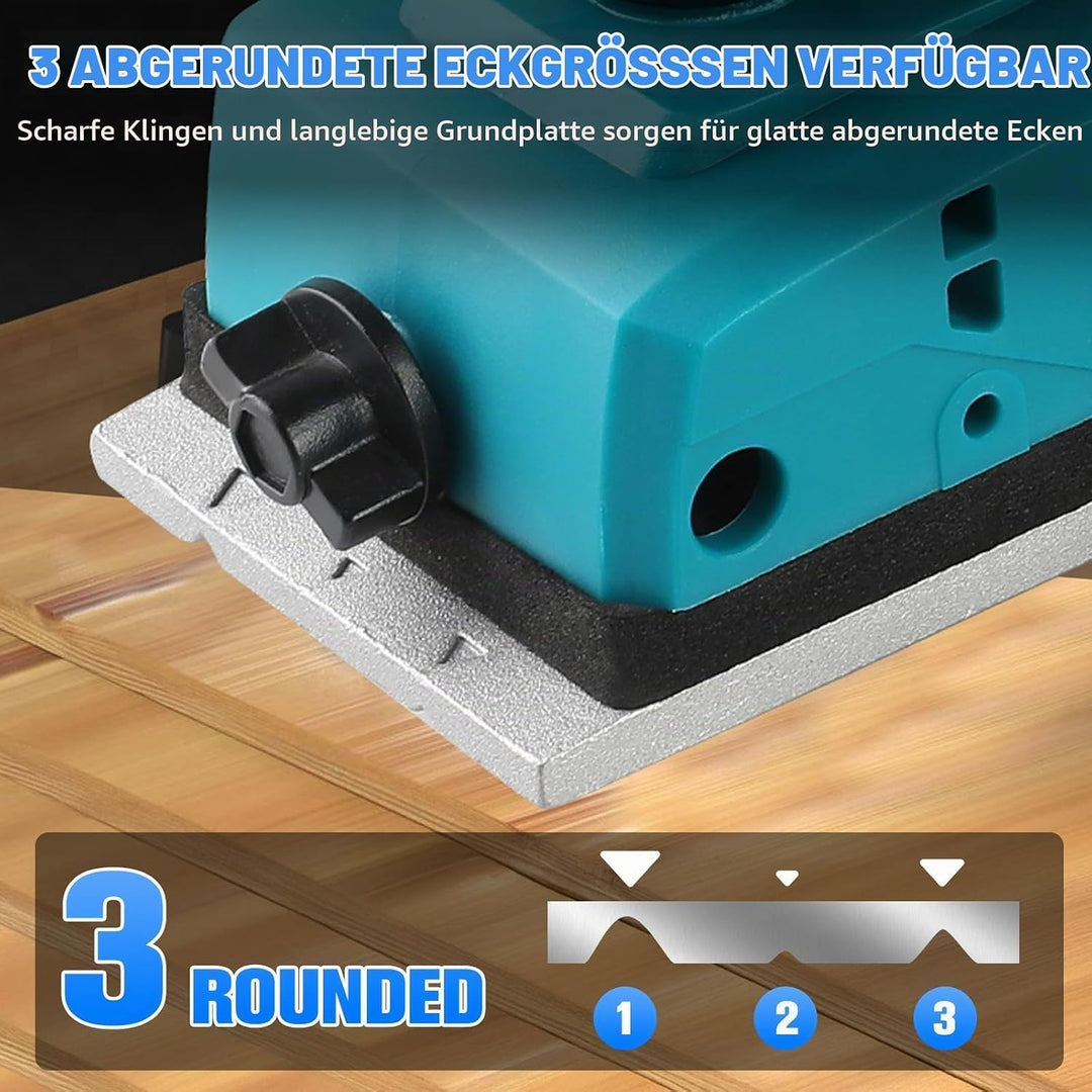 Akku-Hobel Kompatibel mit Makita 18V Akku – Einhandhobel mit 16500RPM, 0-2 mm Einstellbare Hobeltief