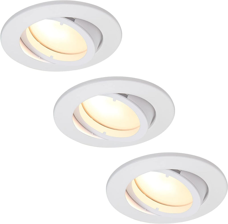 HCFEI 3er set LED Einbaustrahler Dimmbar Weiss-Matt Schwenkbar 5W flach 230V Einbau-Spot Strahler Ei