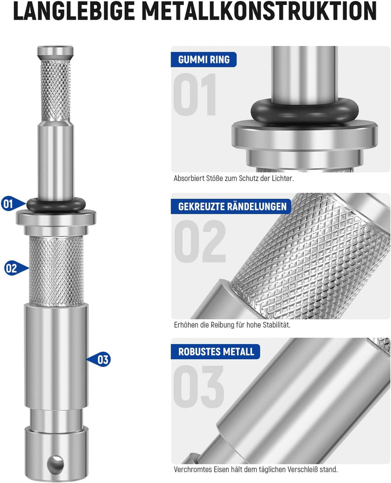 NEEWER Junior zu Baby Steckeradapter, 1-1/8"/28mm Junior Stecker auf 5/8"/16mm Baby Stecker, Ständer