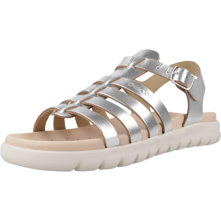 Geox Jungen Mädchen J SOLEIMA Gir Sandal, Silver, 24 EU