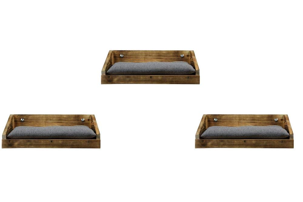 Lycce Wandliege Flame Holz geflammt 3er Set, 3er Set