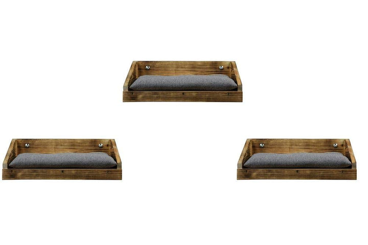 Lycce Wandliege Flame Holz geflammt 3er Set, 3er Set