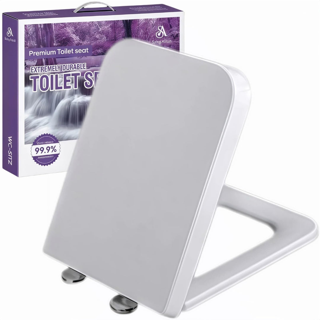 Toilettendeckel mit Absenkautomatik, Einfache Montage, Antibakteriell & UV-beständig, Quick-Release-