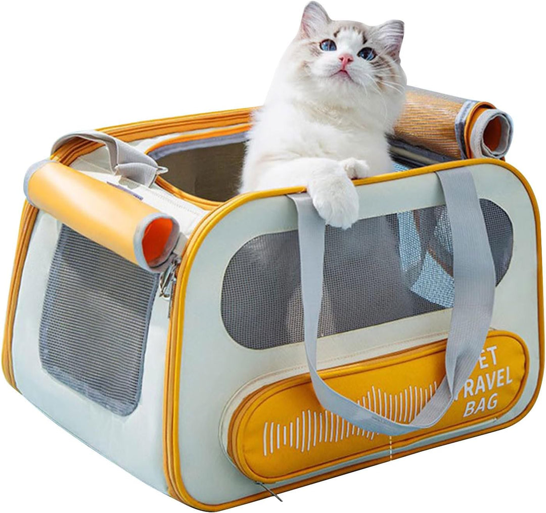 PETCUTE Haustier Tragetasche,Faltbare Hundetasche katzentragetasche mit Herausnehmbarer Matte,Atmung