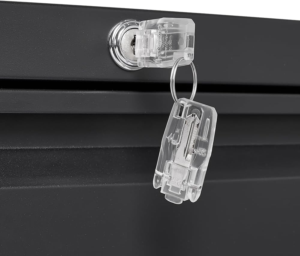 Rollcontainer Aktenschrank Aus Metall mit 2 Schubladen, Büroschrank Abschliessbarer, Unter Schreibti