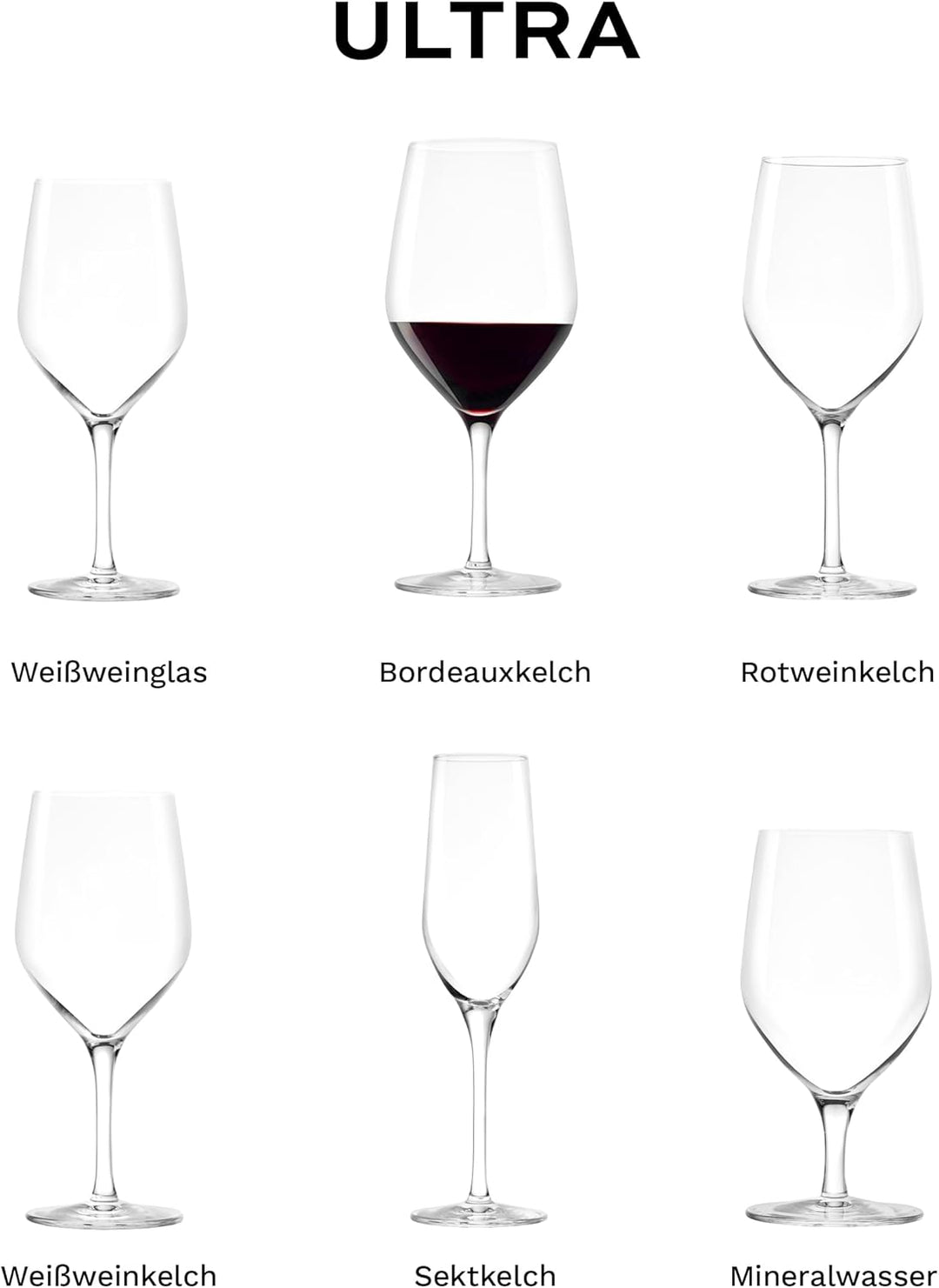 Stölzle Lausitz Bordeaux Gläser Ultra/Rotweinglas Bordeaux 6er Set/Hochwertige Rotweingläser gross b