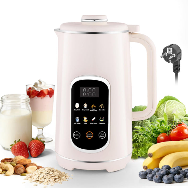 Nussmilchmaschine 8-in-1 mit Icon-Touchpanel, Pflanzenmilchbereiter 1200 ml mit Selbstreinigung, Tim