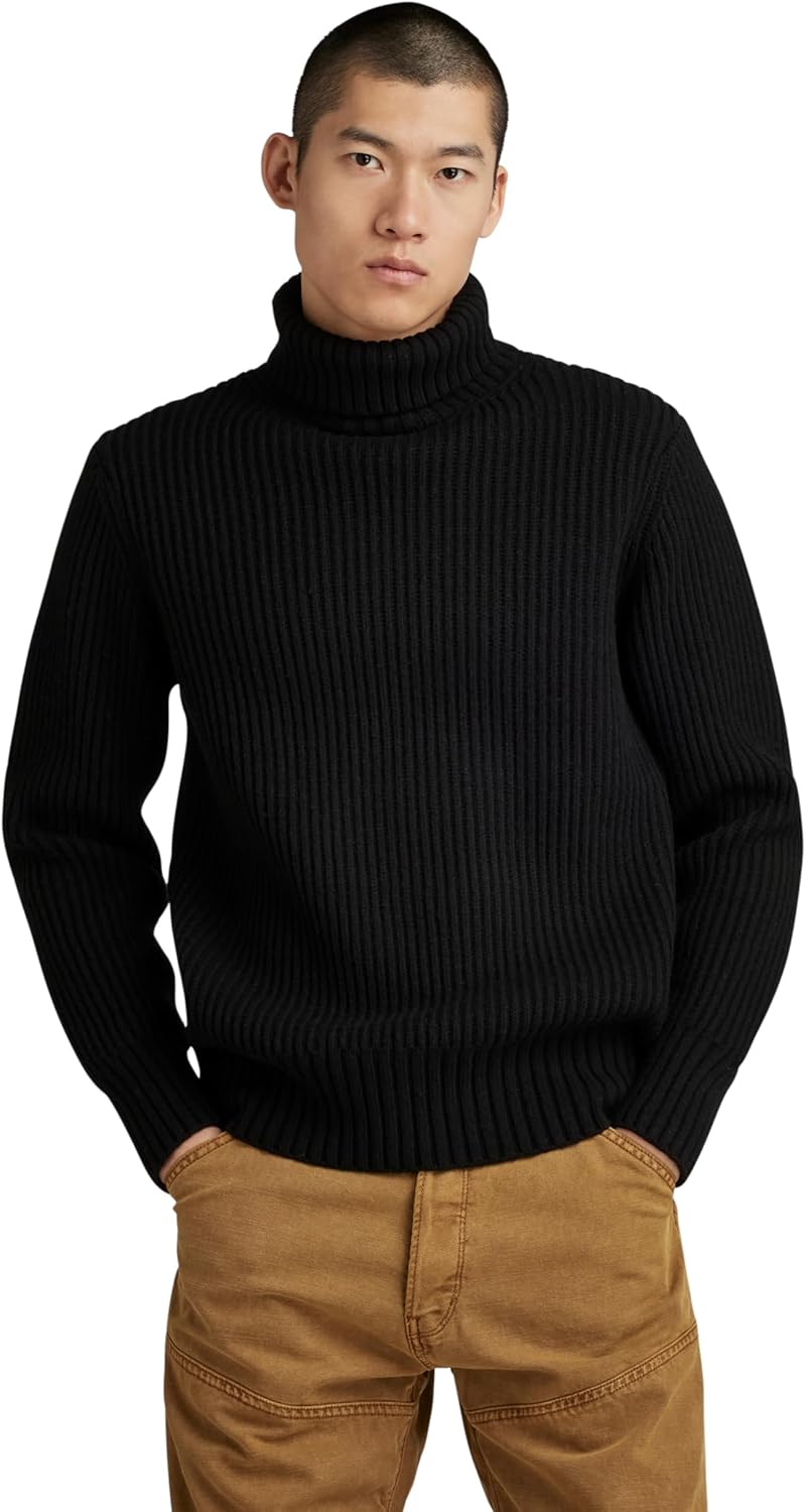 G-Star Herren Essential Turtle Knitted Pullover Knits S Schwarz (Dk Black D23732-d447-6484), S Schwa