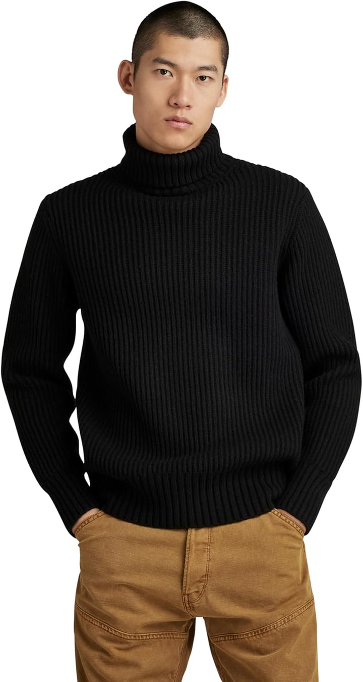 G-Star Herren Essential Turtle Knitted Pullover Knits S Schwarz (Dk Black D23732-d447-6484), S Schwa