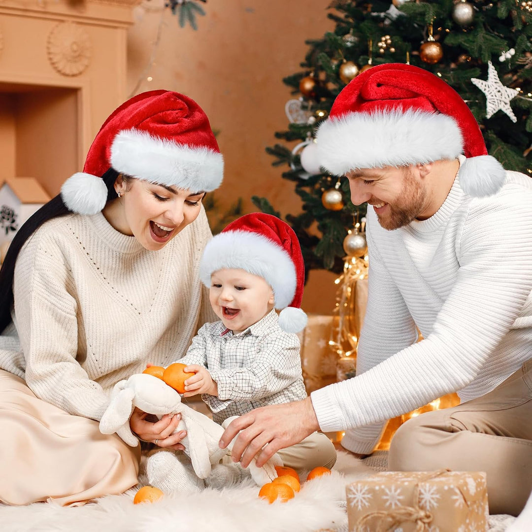 Weihnachtsmütze Nikolausmütze Damen Herren plüsche weihnachtsmann mütze Erwachsene Kinder Baby Rote