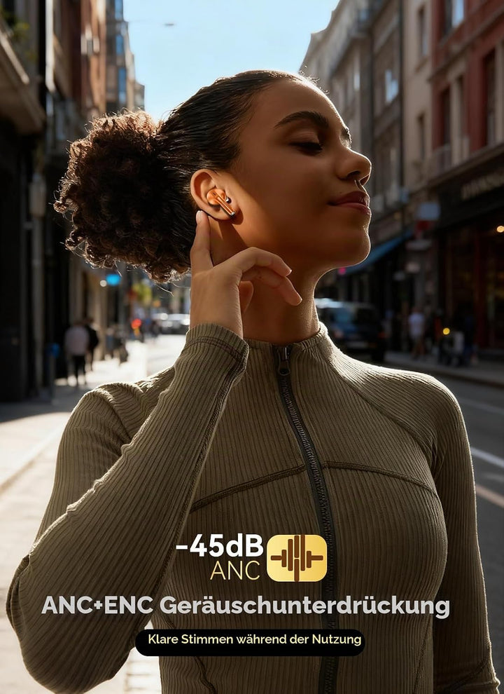 ZZU Kopfhörer Kabellose Bluetooth mit Smart Touchscreen, 48 Std. Laufzeit, Bluetooth 5.4 In-Ear Ohrh