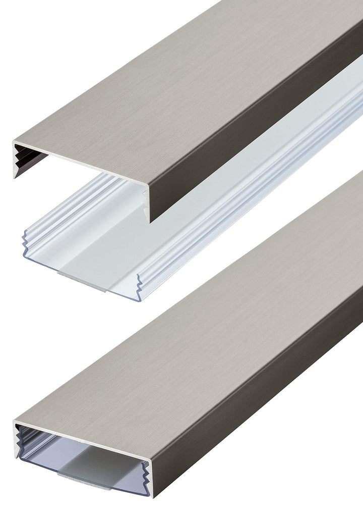 Flacher Design Kabelkanal Edelstahl gebürstet aus Aluminium selbstklebend 50 mm x 15 mm Alunovo Kabe
