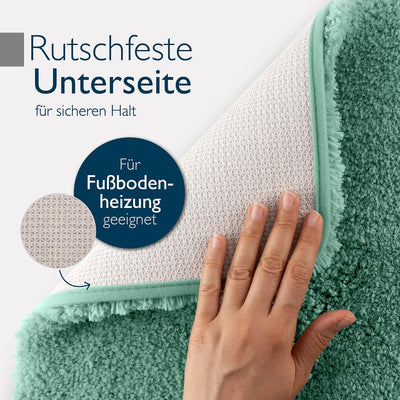 Beautissu Badematte rutschfest 120x70 cm – Duschvorleger Hochflor Badteppich rutschfest Waschbar Sha
