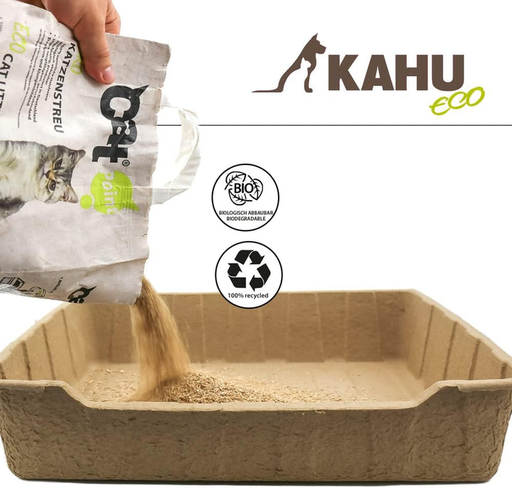 KAHU ECO Katzentoilette • aus 100% recyceltem, biologisch abbaubarem Papier • cat Litter • Katzenklo